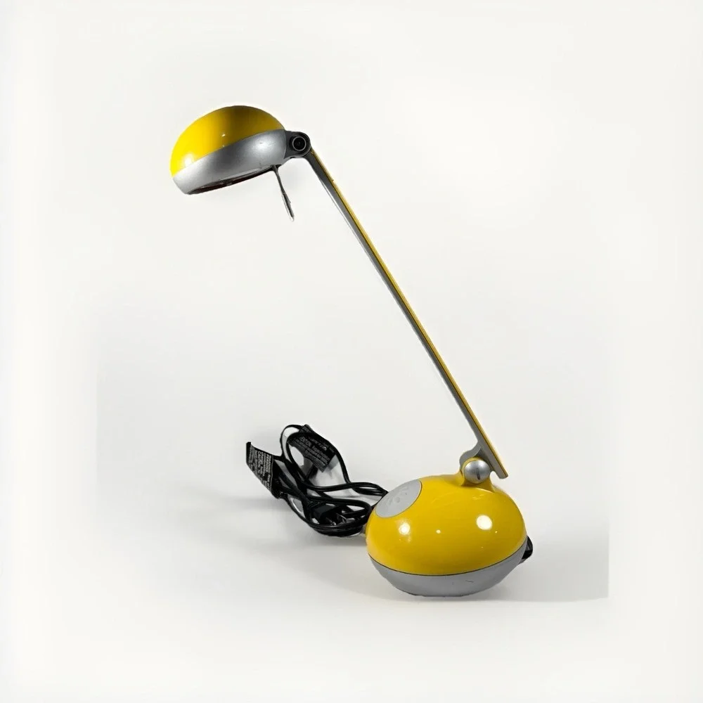 Vintage Yellow Silver Grey Desk Lamp Futuristic UV Filter 001 Space Age